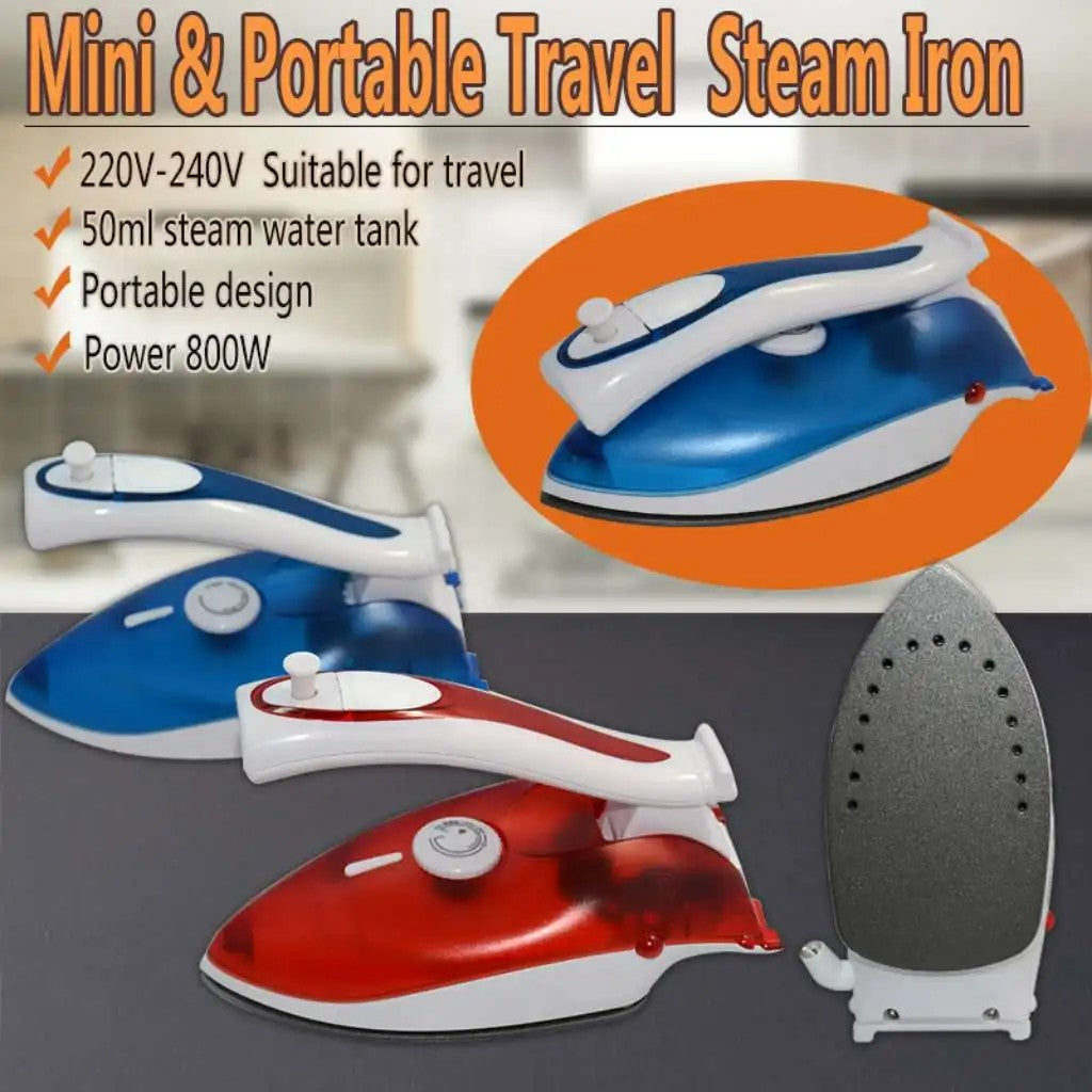 Ferro da Stiro a Vapore Pieghevole TekOne - Da Viaggio 800W blu